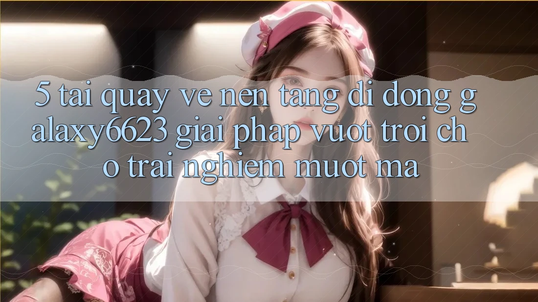 5. Tải quay về Nền tảng di động Galaxy6623 - Giải Pháp Vượt Trội Cho Trải Nghiệm Mượt Mà