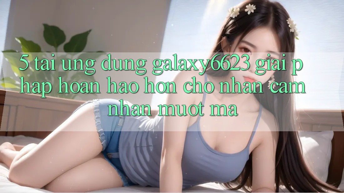 5. Tải Ứng dụng Galaxy6623 - Giải Pháp Hoàn hảo hơn Cho Nhận cảm nhận Mượt Mà
