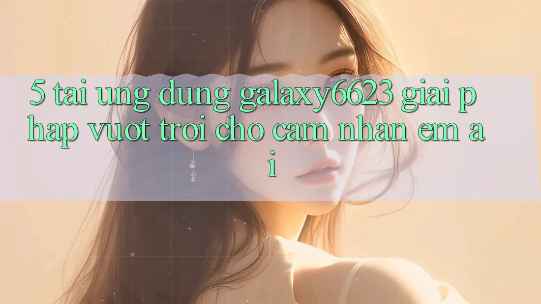 5. Tải Ứng dụng Galaxy6623 - Giải Pháp Vượt Trội Cho Cảm nhận Êm ái